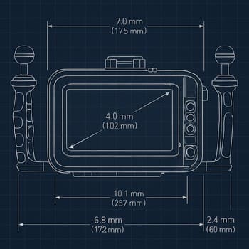 Simple drawn blueprint of a grading layout taped above a monitor