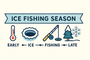 Board with three colored ribbons marking early, mid and late ice episodes