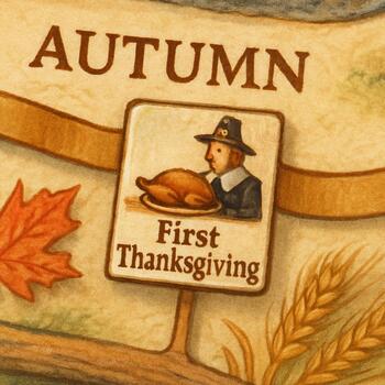 Close-up of episode cards pinned along a narrow season ribbon