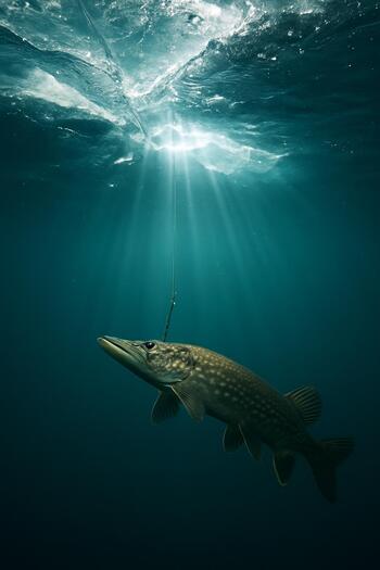 Vertical frame layout for an under-ice episode with mood and depth labels