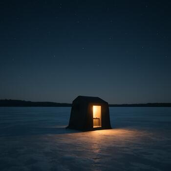 Compact under-ice board with one screen and soft night lighting