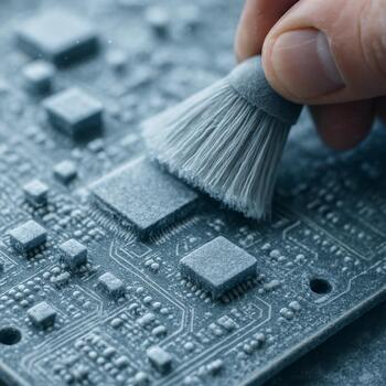 Frosted camera board being gently wiped with a cloth