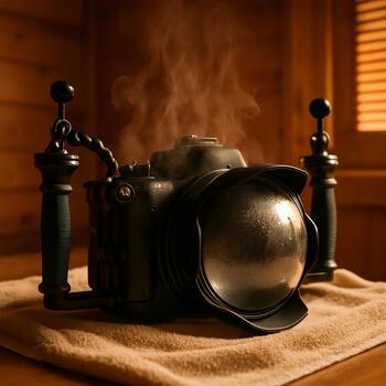 Rig resting on a towel indoors with cables relaxed