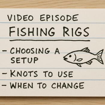 Small handwritten card with the title of an under-ice episode